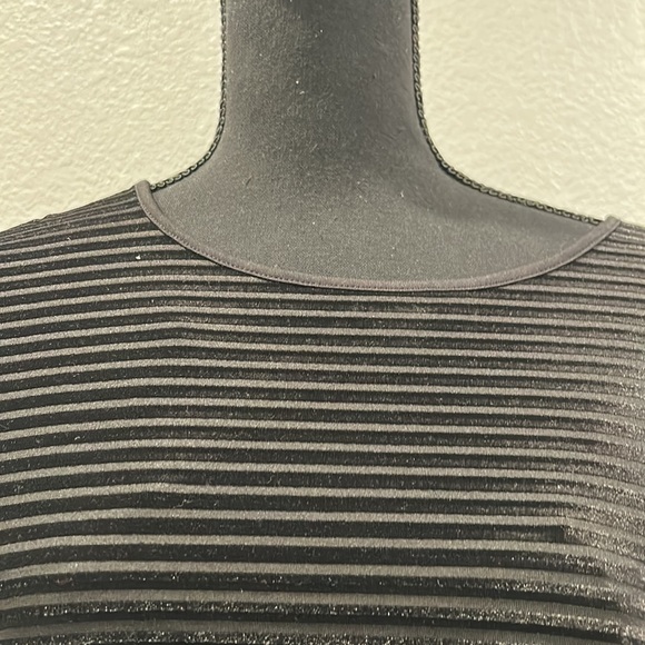 Calvin Klein NWT black velvet stripe top - Picture 3 of 10